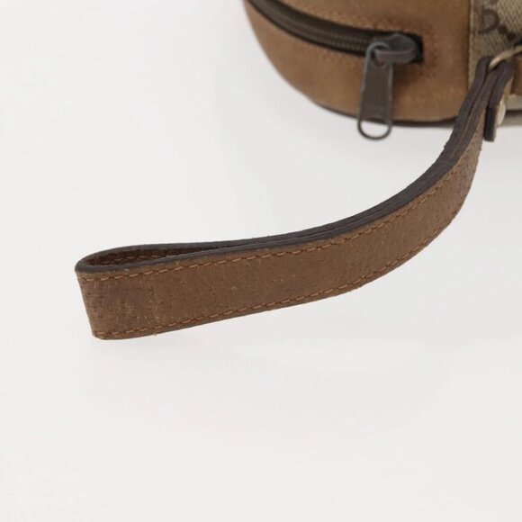 GUCCI GG Supreme Web Sherry Line Bag PVC Beige Brown - Picture 8 of 14